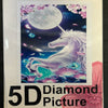 Diamond Painting Enhjørning i fuldmåne 50x65cm