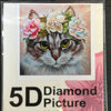 Diamond Painting Kat med blomster 30x30cm