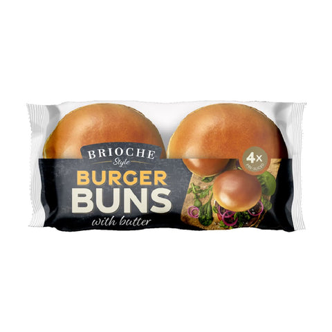 Brioche Style Hamburger Buns (4 pk) 300g