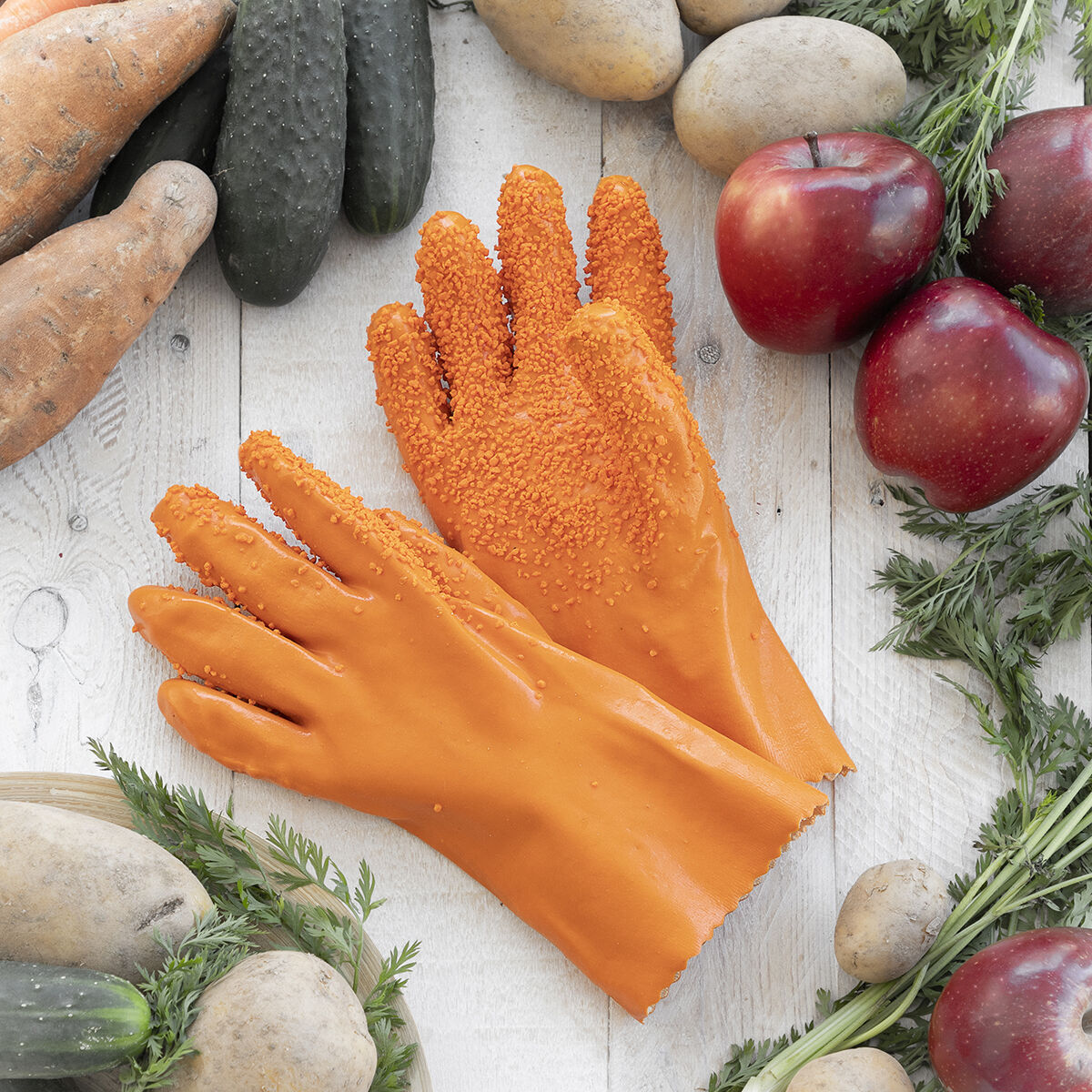 pust Tæl op Tomat Handsker til Rengøring af Frugt og Grøntsager Glinis InnovaGoods