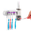 UV-steriliseringsapparat til tandbørster med holder og tandpasta beholder
