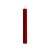 LED Kronelys med 3D LED-flamme - Bordeaux Rød 24cm (2 stk)