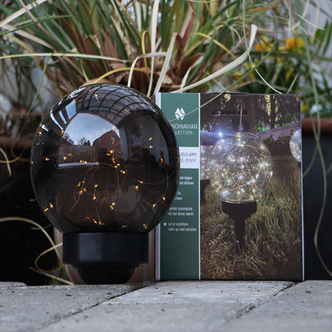 Solcelle kuglelampe med lyskæde, Ø15cm