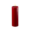 LED stearinlys med 3D LED-flamme - Bordeaux Rød 5x15 cm