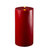 LED stearinlys med 3D LED-flamme - Bordeaux Rød 10x20cm
