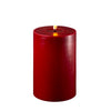 LED stearinlys med 3D LED-flamme - Bordeaux Rød 10x15cm