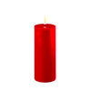LED stearinlys med 3D LED-flamme - Rød 5x12,5 cm