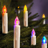Ledningsfri og fjernbetjent julelys på træet - 10 LED lys med 7 farver