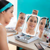 3-i-1 sammenklappeligt LED-spejl med makeup-organiser