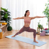 Skridsikker yogamåtte med positionslinjer og træningsguide