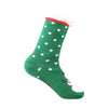 Jule hyggesokker - Grøn sok med snemand og fnug (Onesize med Antiskrid-bund)