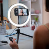Selfie Ring Light med stativ og fjernbetjening - få flot lys på dine selfies