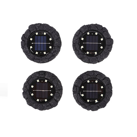 Solcelle Spotlys med Stenlook - 4 stk